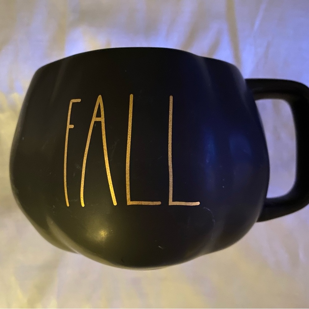 NWOT Rae Dunn Black & Gold FALL Ceramic Mug